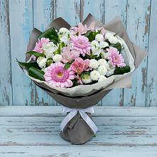 Букет цветов из:  Герберы, Альстромерии и Хризантемы в Камешково