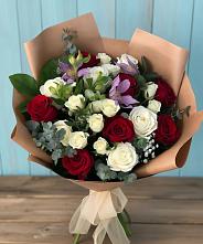 Букет цветов из:  Розы и Альстромерии в Камешково