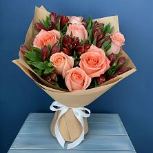Букет цветов из:  Розы и Альстромерии в Камешково