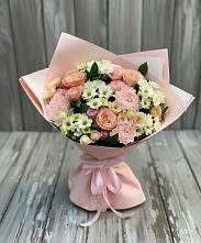 Букет цветов из:  Гвоздики, Розы и Хризантемы в Камешково