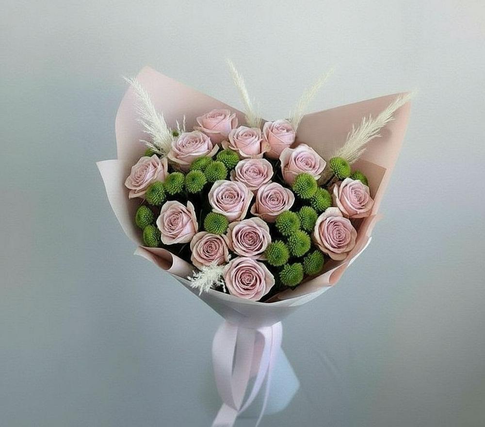 Букет цветов из: Розы и Хризантемы в Камешково