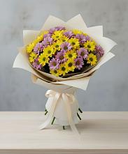 Букет цветов из:  Хризантемы #REPLACE_PRED# Камешково