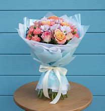 Букет цветов из:  Хризантемы и Розы в Камешково