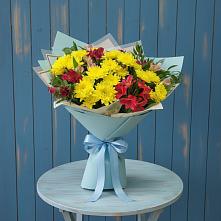 Букет цветов из:  Альстромерии и Хризантемы в Камешково