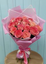 Букет 15 Розовых роз Равель в Камешково