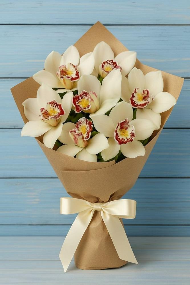 Букет цветов из: Орхидеи и Розы в Камешково